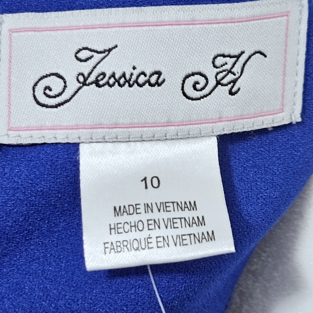 NWT Jessica H  Cobalt Blue Bell Sleeve  Dress Sz 10 - Picture 4 of 4